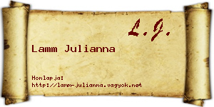 Lamm Julianna névjegykártya